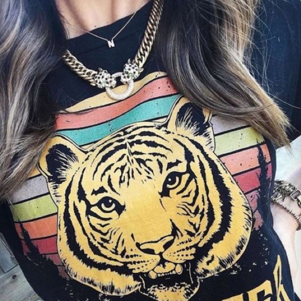 Stella & Dot | ‘Retired’🐯Roar Gold Link Doorknocker Statement Necklace - Picture 6 of 13